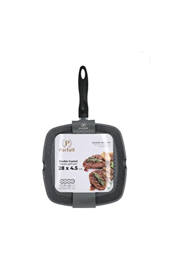 Generic PARFAIT Marble Coated Square Non-Stick Grill Pan Dark Grey and Black 28 x 4.5cm XB-40828
