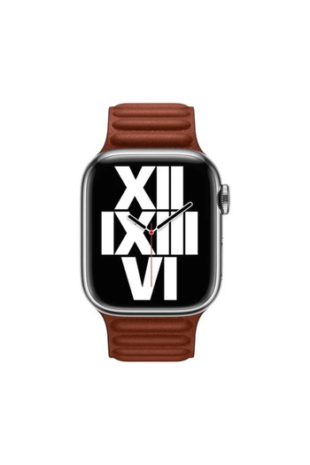 OEM Magnetic Leather Strap Compatible with Apple Watch 42/44/45/49mm, Adjustable, Brown