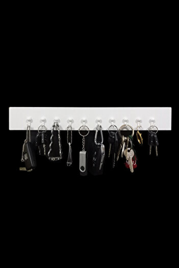 First Mobilya Şahin 3 Set Jewelry Hanger, Keychain, Multi-Purpose, Accessory, Necklace Hanger, Cheap Gift - White