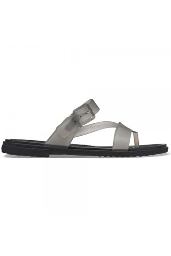 Crocs Sandale Tulum translucide cu vârful îndreptat - negre