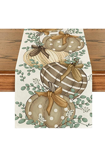 Pumpkin Artoid Tablecloth Pumpkin Pattern, polyester, multicolor, 40 x 140 cm