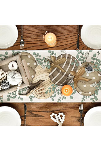 Pumpkin Artoid Tablecloth Pumpkin Pattern, polyester, multicolor, 40 x 140 cm