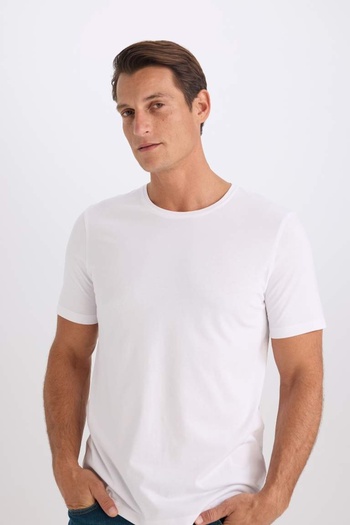DeFacto Men's T-Shirt M6606Az/Wt34 White