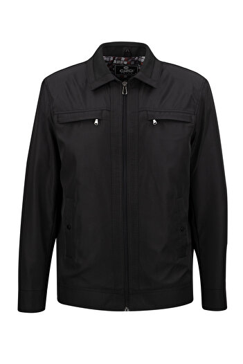 Çizgi Triko Men's Polo Neck Double Pocket Lined Seasonal Coat - A00001