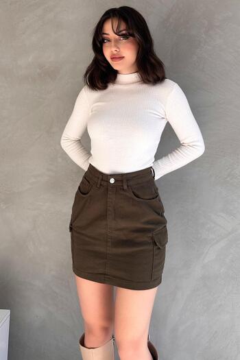 ZAROLİ Cargo Pocket Denim Skirt