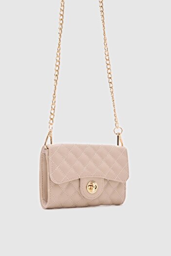 Honorius Women's Embroidery Detailed Crossbody Bag Wallet Cream