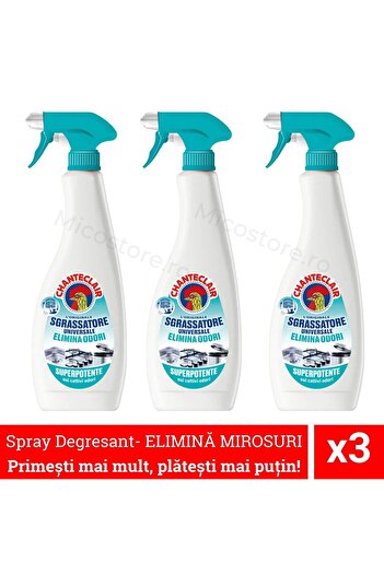 chante clair Promo package 3 x Chanteclari Degreaser Spray eliminates odors, 600 ml, Sgrassatore Elimina Odori