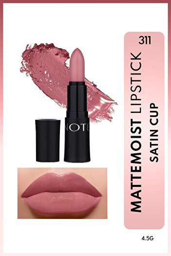 NOTE Mattemoist Lipstick Mat Bitişli Ruj 311 Satin Cup - Pembe Nude