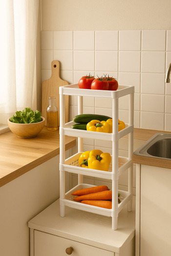 Sas Haus Flex Elite Pro 4 Tier White Multi-Purpose Rack Unit – Ράφι & Organizer για Μπάνιο και Κουζίνα