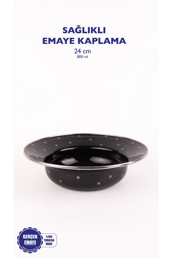 EMAYlab Star Enamel Pit Pasta and Salad Plate