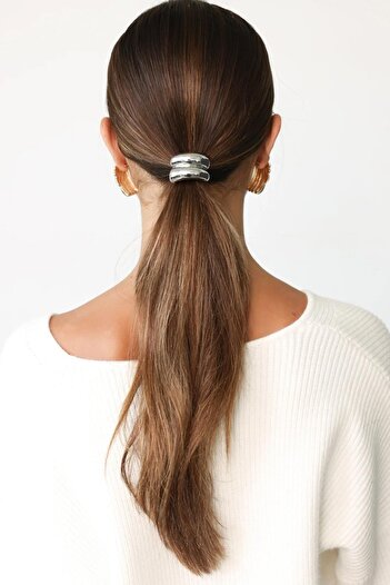 New Obsessions Petite Two-Looking Metal Ponytail Buckle