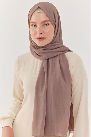 MİRSOY SCARF Dark Mink Glittered Yoryo Shawl