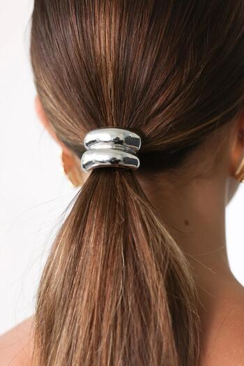 New Obsessions Petite Two-Looking Metal Ponytail Buckle