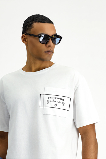 Kiğılı Μπλουζάκι Oversize Cotton Plain Crew Neck