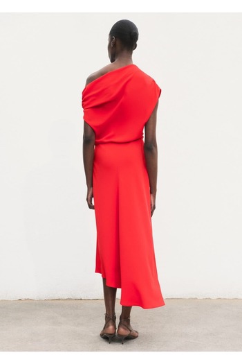 MANGO Woman Asimetrik midi elbise