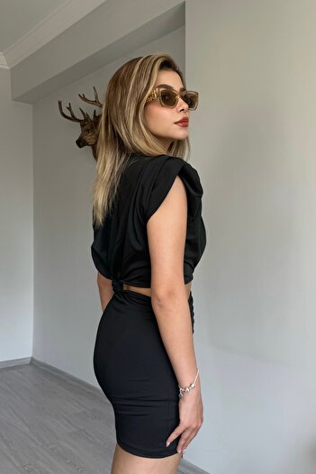 World Fashion Trends Mini rochie din țesătură submersibilă căptușită JT7091