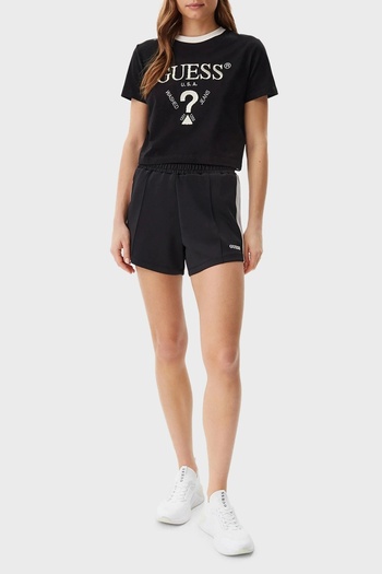 Guess Filanta Crop Tee Women's Black T-Shirt V5Gi18I3Z14-Jblk