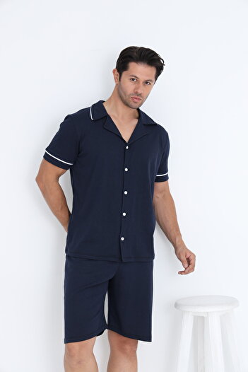 ELİTOL Men's Short Sleeve Button Shorts Suit