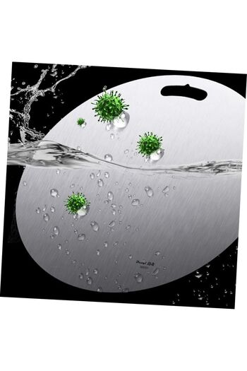 woodhub Round Stainless Steel Cutting Board - Anthracite Color - Durable and Hygienic Kitchen Utensil