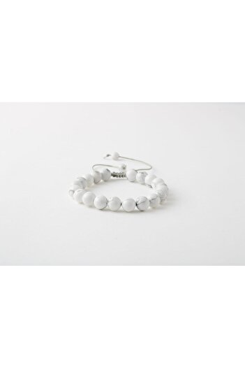OSMANLI DOĞAL TAŞ Howlite 8 mm Ladder Closure Natural Stone Bracelet
