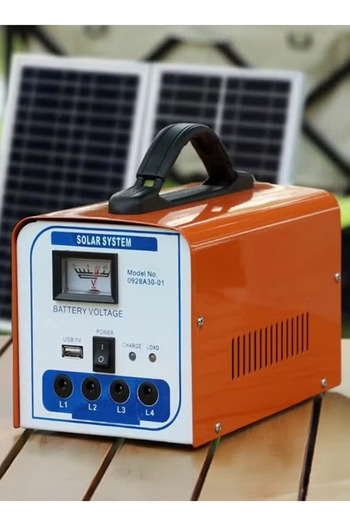 Cady One Solar Power System With 7v Solar Panel, 4 Bulbs And Mobile Charger Outlet Suitable For