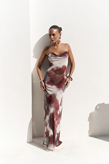 BOHEMAİ Chomhan Strappy Burgundy Long Dress