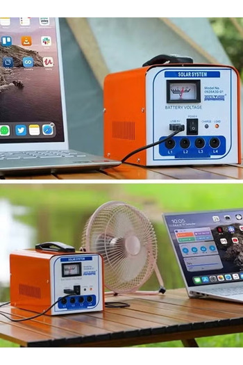 Cady One Solar Power System With 7v Solar Panel, 4 Bulbs And Mobile Charger Outlet Suitable For