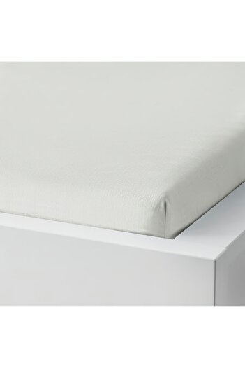 IKEA Taggvallmo Fitted Sheet White 90x200 Cm – Easy-care Cotton Blend, Elastic Edging, 100 Tc
