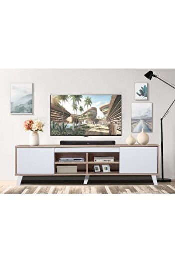 Generic TV Table with 4 Shelves, Malaysian Wood, 160 cm