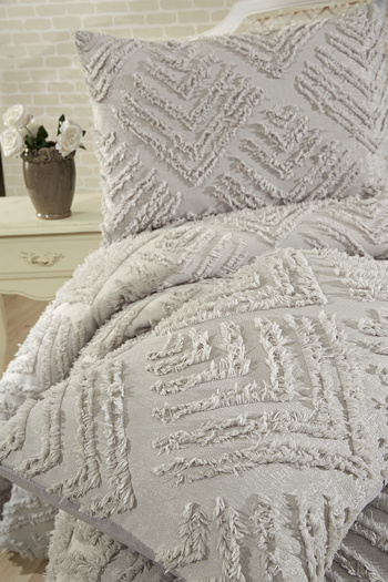 Çeyiz Diyarı Gray 3 Piece Double Pique Set