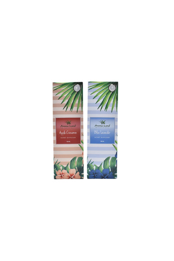 MARCA Reed Diffuser Aroma Land, 100 ml, (Apple & Cinnamon, Blue Lavander, 2 Buc/set, 2 arome