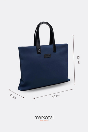 markopal - better together 13-14 Inch Women's Briefcase - Casual Design Navy Blue-Black Laptop Compatible