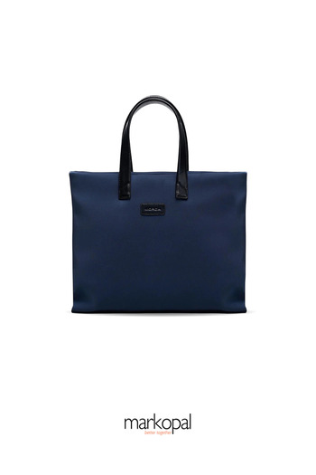 markopal - better together 13-14 Inch Women's Briefcase - Casual Design Navy Blue-Black Laptop Compatible
