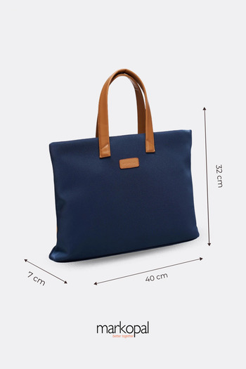 markopal - better together Servietă pentru femei compatibilă cu laptopuri de 13-14 inchi - Design casual, albastru bleumarin