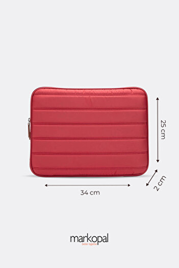 MORCA Чанта за лаптоп Macbook Чанта за таблет Чанта за лаптоп 13"-13,3" Раирана водоустойчива материя Бордо