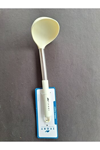 EMPA A V M Ivory Fireproof Non-Stick Steel Handle Silicone Tip Ladle