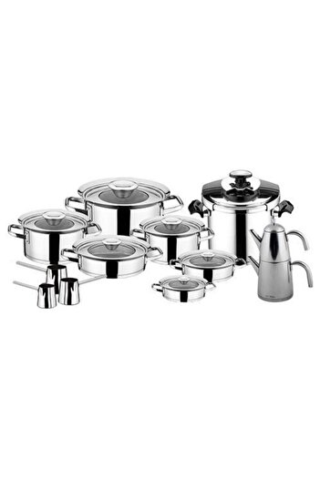Aryıldız Flamingo Prestige Ideal Set 22 Parça Tencere Düdüklü Cezve Çaydanlık Takımı Çeyiz Seti