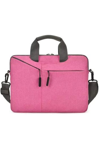 Glassology 15.6" Laptop Bag, Water-repellent & Shockproof, Lightweight Briefcase For Work, School (PINK).