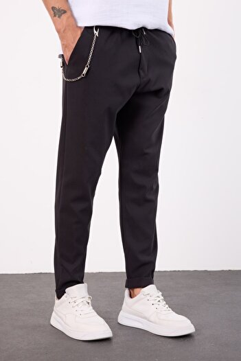 İLKCET MODA Black Lightweight Loose Cut Seasonal Jogger Pants