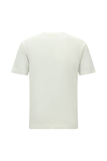 Abdullah Kiğılı V-Neck Regular Fit Embroidered Cotton T-Shirt
