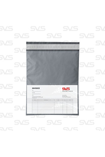 SVS ETİKET PLASTİK Cepli Kargo Poşeti - 18x25 Cm - Gri - 1000 Adet