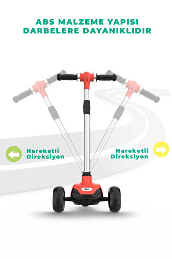 ROBO Elektrikli 3 Tekerlekli Çocuk Scooter Kırmızı