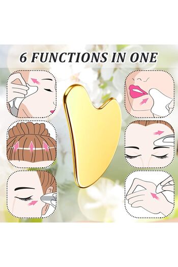 F.A.M.S Stainless Steel Gua Sha Facial Tools, Reduce Puffiness, Lymphatic Drainage, Facial Tension