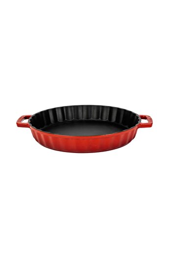 Lava Cast Round Rosto and Oven Tray Cast Iron Solid Double Handle Diameter(Ø)30cm