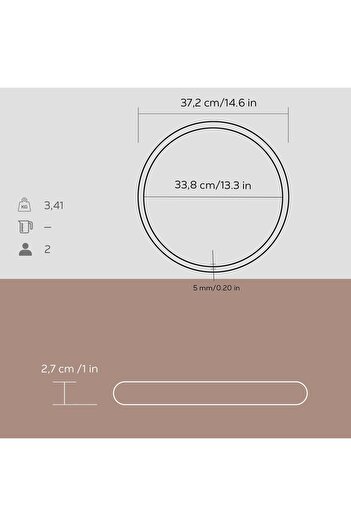 Lava Döküm Ahşap Ve Döküm Demir Hot Plate Servis Tahtası. Çap(Ø)34cm.