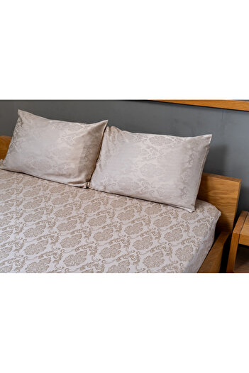 DB Collection Jacquard Fitted Sheet Set Pillowcase Double