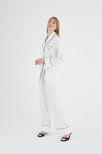Sevim Sevi̇m 21201 Embroidered Pants Suit 25Y