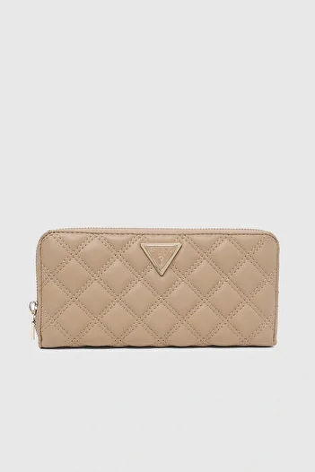 Guess Giully Slg Large Zip Around Women's Beige Wallet Swqg8748146-Bei
