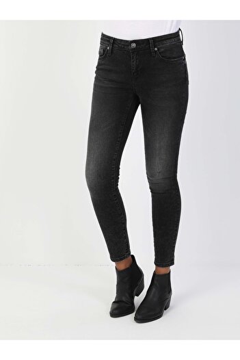 Colin's Super Slim Fit Mid Waist Narrow Leg Women's Gray Jean Trousers