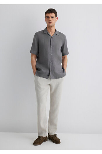 Mavi Gray Linen Trousers 0010358-70080